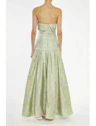 Evelynn Green Floral-Jacquard Bandeau Maxi-Dress - 1