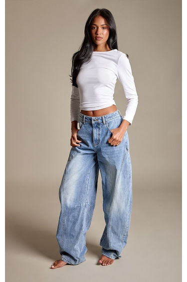 Tall White Soft Cotton Quarter Sleeve Fitted Top