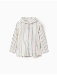 Long Sleeve Cotton Shirt With Stripes B&S For Boys Multicolour