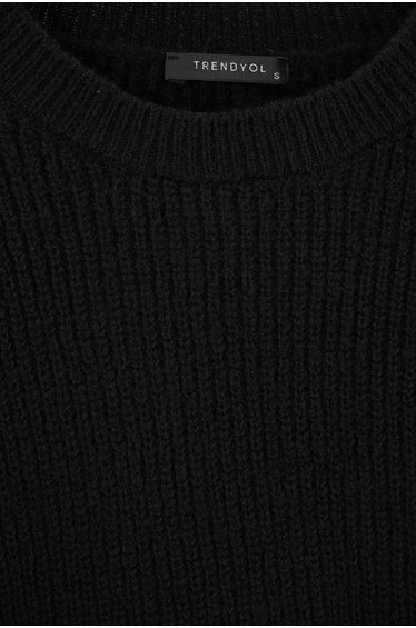 Black Thessaloniki Knitted Drawstring Detailed Sweater product thumbnail 4