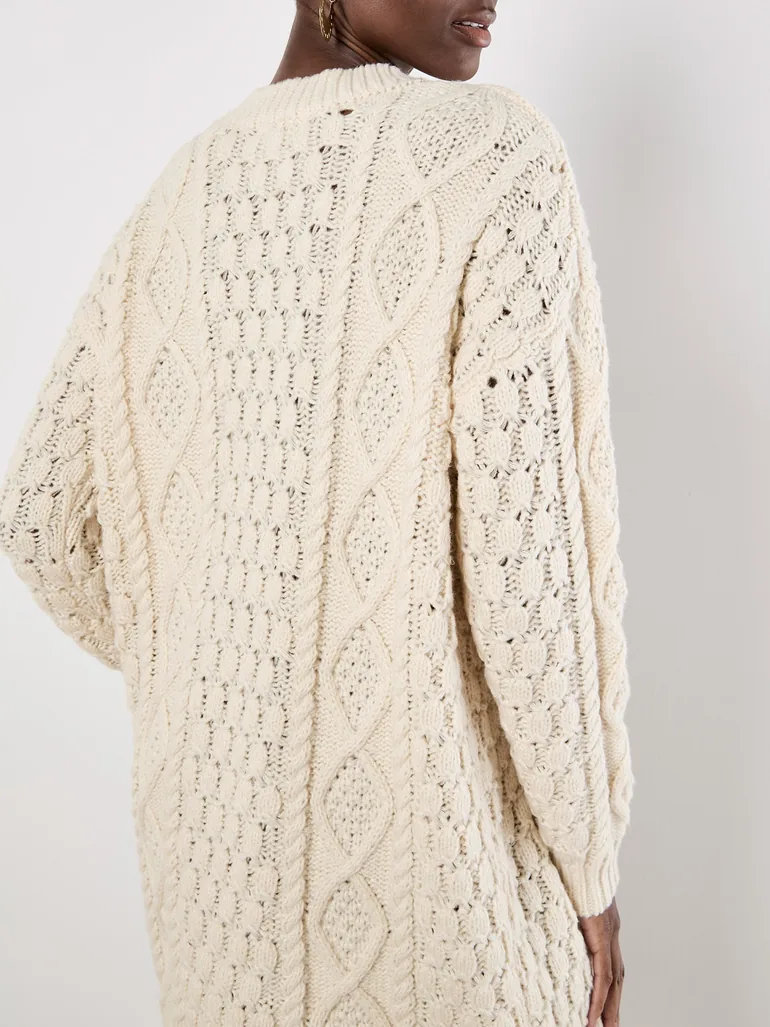 Cable Knit Oversized Jumper Mini Dress - 3