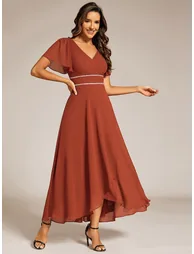 ever DAKOTA|High-Low Flowy Chiffon Wedding Guest Dress - 3