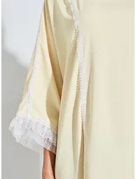 Body And Cuffs With Lace Decoration Kaftan - 3