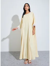 Body And Cuffs With Lace Decoration Kaftan - 2