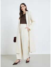 Women Off-White Wide Leg Trousers