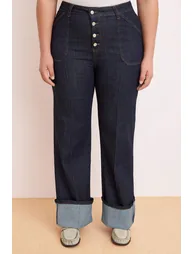 Trendyol Curve Plus Navy Trousers - 5