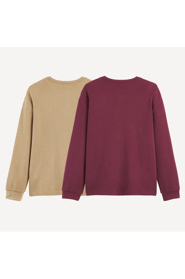 Pack of 2 T-Shirts with Long Sleeves in Waffle Knit product thumbnail 4