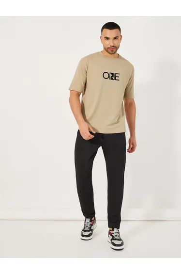 Minimal Print Oversized Cotton Rich T-Shirt