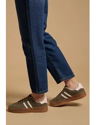 Issie Faux Suede Lace Up Platform Trainers