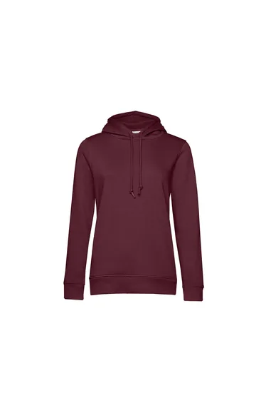 B&C Womens/Ladies Organic Hoodie - Burgundy