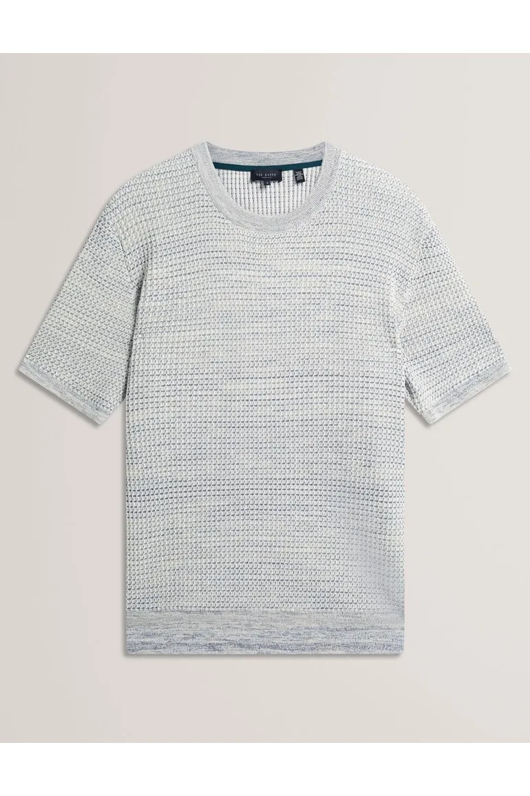 Kelepa Relaxed Fit Textured Knit T-Shirt Mid-Green - 2