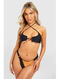 O-ring Colour Block Bikini Brief - black - 1