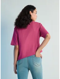 Pink Stud Detailed Oversized T-Shirt - 3