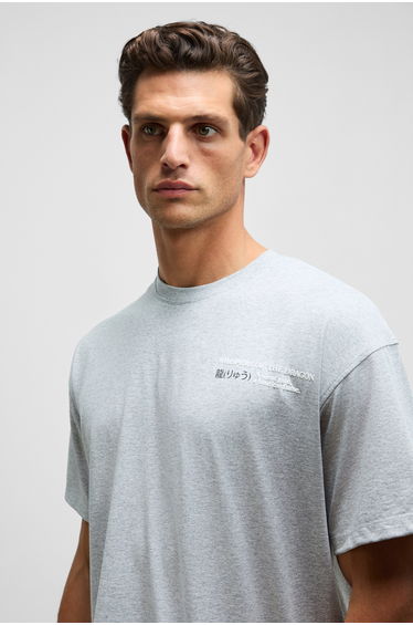 GRIMELANGE DRAGON Men's Chest and Back Printed 100% Organic Cotton Oversize Fit Crew Neck Grimelange T-Shirt product thumbnail 2