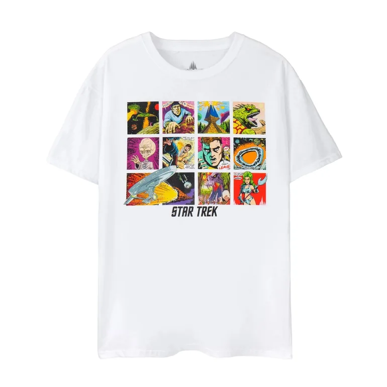 Star Trek Mens Comic Strip Short-Sleeved T-Shirt - White - 1