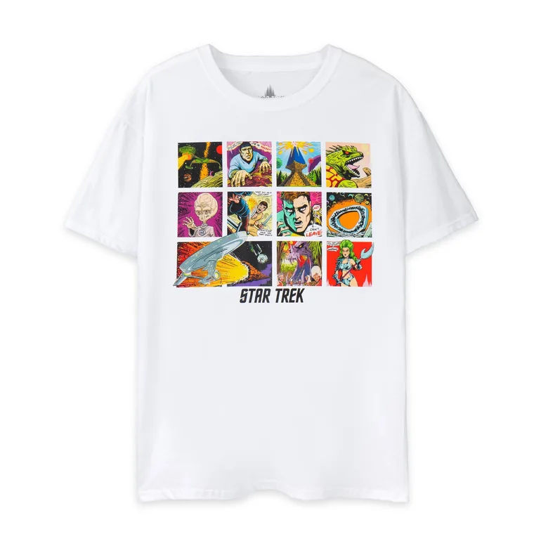 Star Trek Mens Comic Strip Short-Sleeved T-Shirt - White