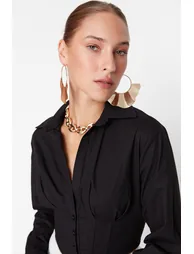 Shirt - Black - Fitted - 1