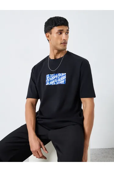Men Black Graphic Print Oversized T-Shirt