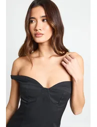 Bardot Cup Detail Tailored Mini Dress - black - 3