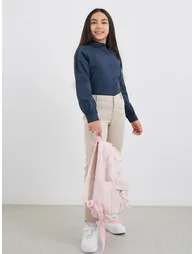 Girls Navy Blue Peter Pan Collar Shirt - 1