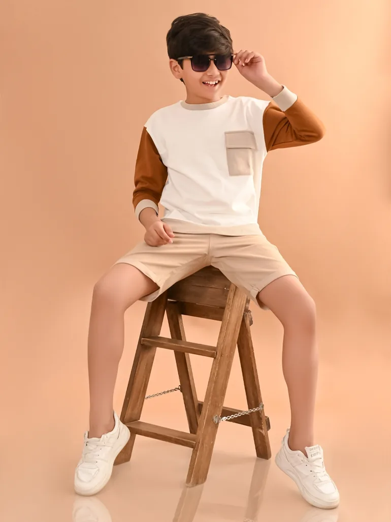 Contrast Sleeve Pocket Detail Sweatshirt - 5