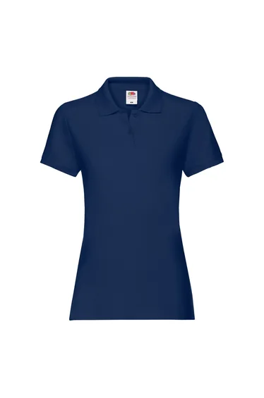 Fruit Of The Loom Ladies Lady-Fit Premium Short Sleeve Polo Shirt - Navy
