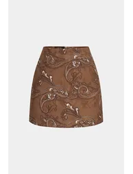 Jacquard Embroidery High Waist Mini Skirt - 5