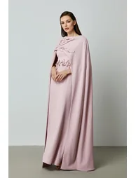 Embellished cape dress - 1