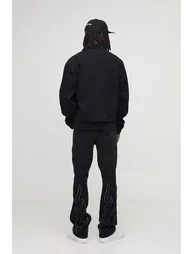 Flame Applique Stacked Slim Fit Flared Jeans - washed black - 1