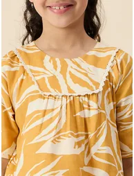 Floral Print Round Neck Top and Pants Set - 4