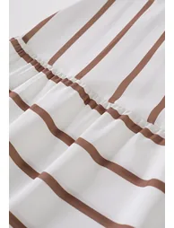 Two-Tone Striped Cutout Back Cami Maxi Dress in Brown for City Strolls & Coastal Vacations - 6