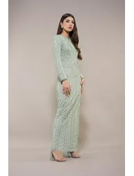 Mabel Embellished Maxi Dress in Pistachio - 4