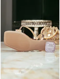 Leopard Print Block-Heel Sandals - 2