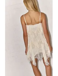 Cream Lace Tiered Strappy Shift Dress - 2