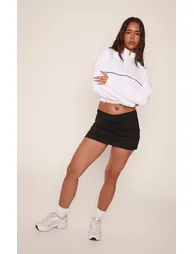 Black Sculpt Cross Front Gym Skort