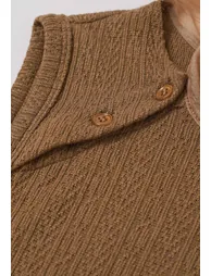 Striking Organza Bowknot Sleeveless Knit Dress in Brown - 7