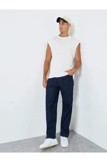 Regular Fit Washed Jeans with Embroidered Pocket Detail