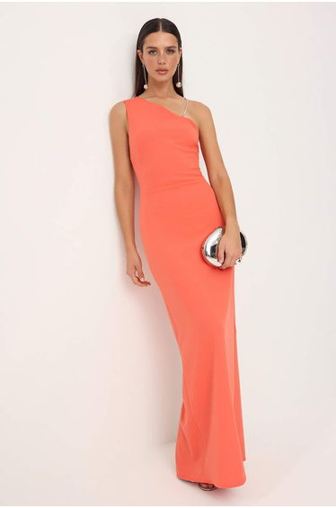 Pomegranate Flower Plain Woven Finike Maxi Evening Dress & Graduation Dress product thumbnail 2