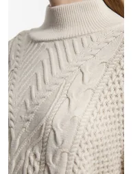 Cable Knit Viscose Blend Shearling Cuff Jumper - 2