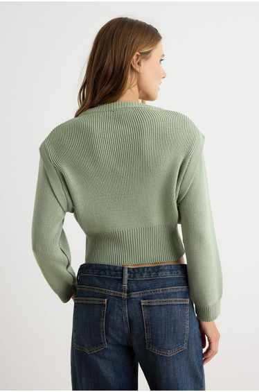Mint Low Sleeve Detailed Bluzan Knitwear Sweater product thumbnail 4