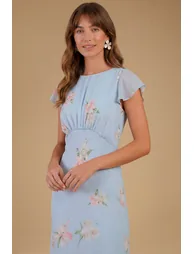 Orchid Floral Printed Waterfall Maxi Dress - 1