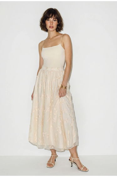 LUCCI Embroidered High-Waist Midi A-Line Skirt product thumbnail 2