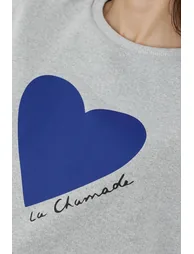 Printed Crew Neck Raised Sweatshirt - 2