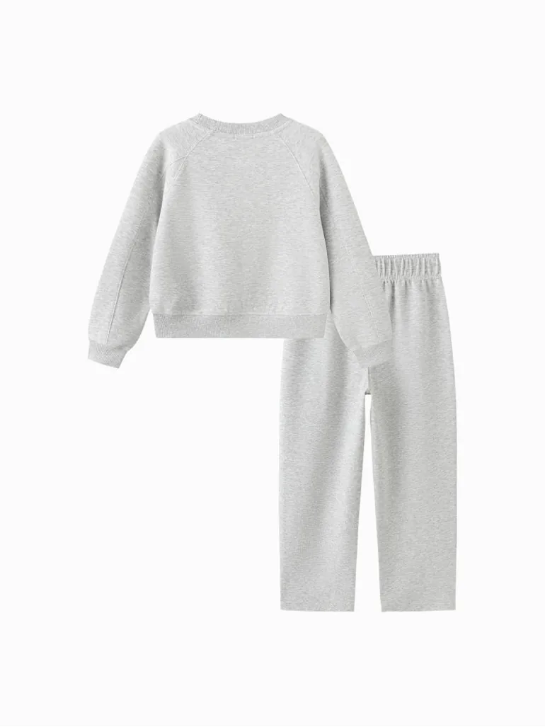 Girls' Printed Sweatshirt And Pants Set - 1