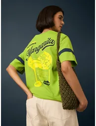 Green Short Sleeve Printed Oversized T-Shirt