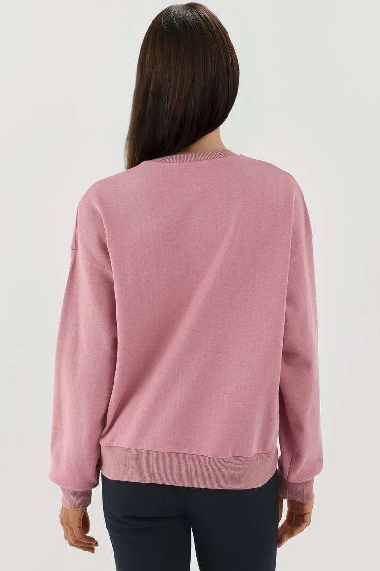 Printed Crew Neck Raised Sweatshirt - 3