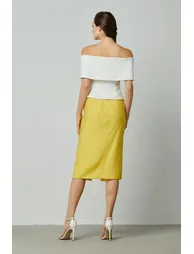 Sleek Front-Slit Pencil Skirt - 3