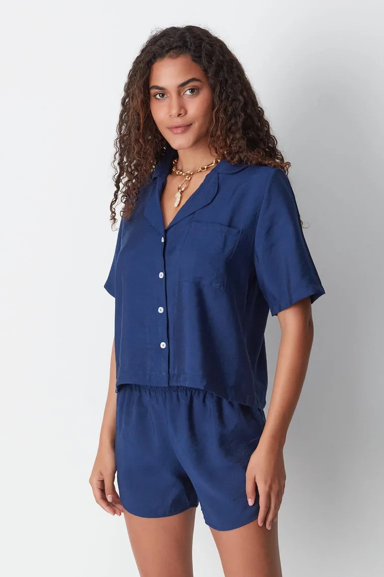Short Sleeve Shirt Shorts Set - 6