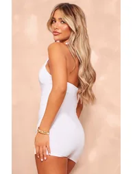 أفرول قصير إستريتش لون أبيض - 2