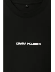 Black Oversize/Wide Fit Slogan Printed Tok Fabric T-Shirt - 3
